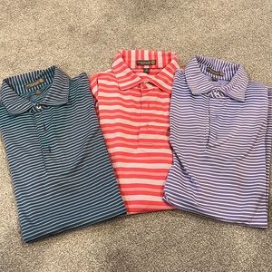 Peter Millar LOT of 3 Short Sleeve Polos. Used, good condition